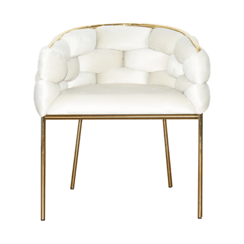 Silla Decorativa Izzet Tela Beige/dorada