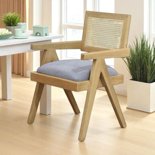 Silla de Comedor Kai Natural Mimbre/azul