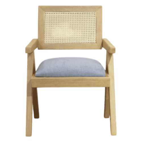 Silla de Comedor Kai Natural Mimbre/azul