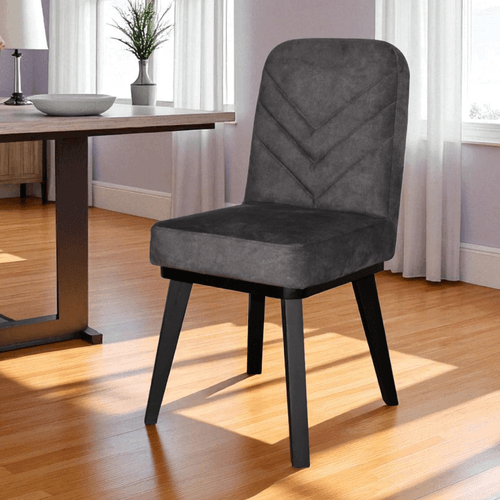 Silla de Comedor Ediz P/neg Tela/gris