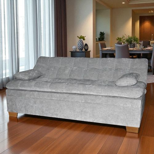 Sofá cama Andalucia con Baul en Tela, plata