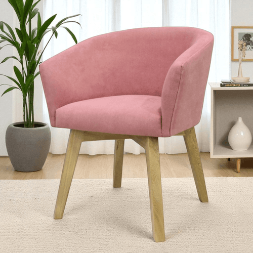 Silla Decorativa Axel madera natural, rosa