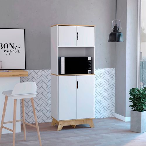 Mueble Microondas Alto Bi-Color 170X65 RTA Duna Blanco