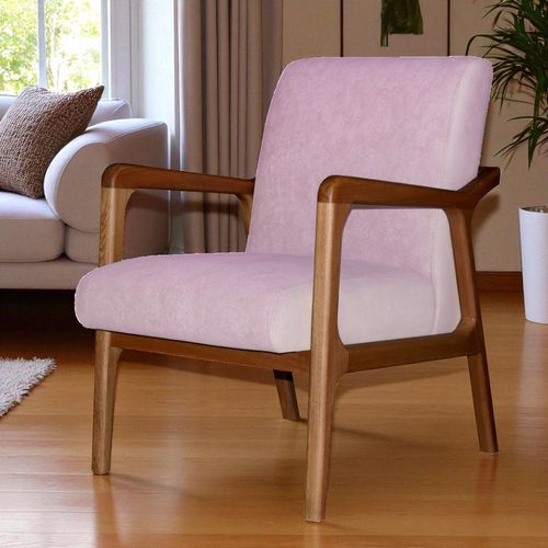 Silla Decorativa Hakan Pata Natural/rosado