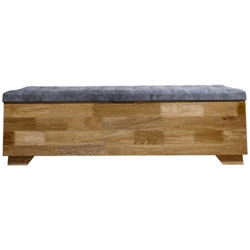 Banca de madera con Baul Harry 130cm gris oscuro