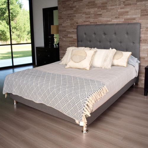 Basecama + Cabecero Ozan 140x190 Tela/gris