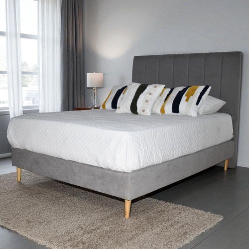Basecama + Cabecero 140x190 Tela/gris