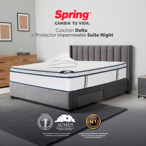 Colchón Spring Delta 200x200cm Gratis protector