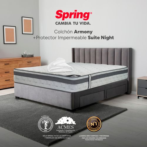 Colchón Spring Armony 120x190cm gratis protector