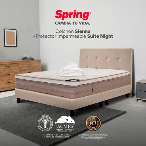 Colchón Spring Sienna 200x200cm Gratis protector