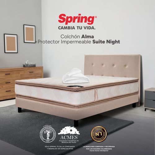 Colchón Spring Alma 100x190cm Gratis protector