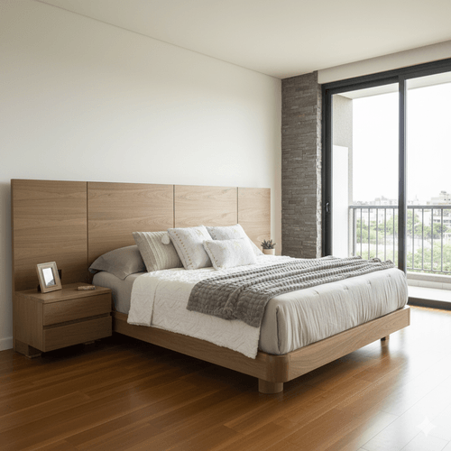 Cama 160 Estambul  C/mesas De Noche/natu