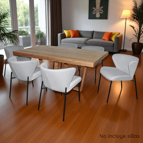 Mesa de Comedor 6 Puestos Clutha Madera Ru
