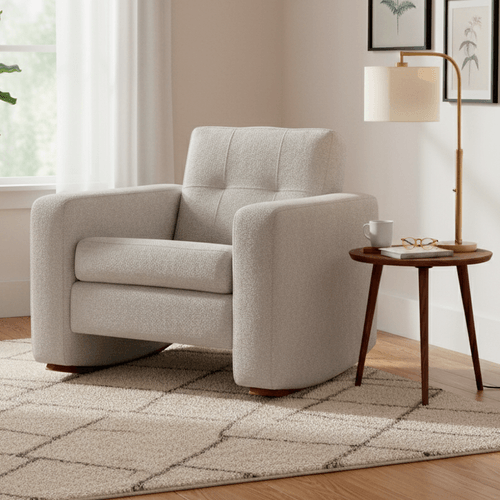 Silla Mecedora Tweed Tela/taupe