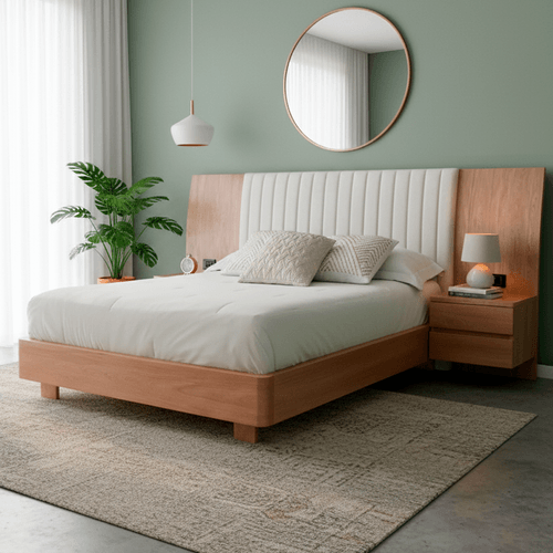 Cama 2 X 2 Asturias C/mesas De Noche Nat