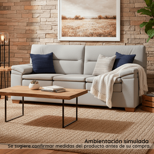 Sofa 3pts Vitelo Pata Nat /marfil
