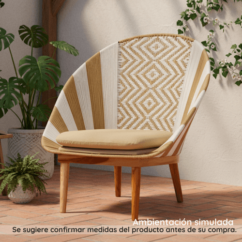 Silla Decorativa Ugur Nat/blanco/beige