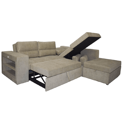 Sofa cama Modular Horok Izquierdo en Tela, beige