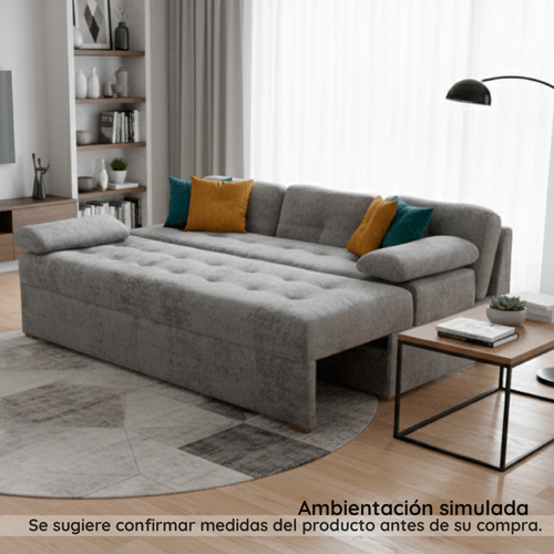 Sofá cama York en tela, gris