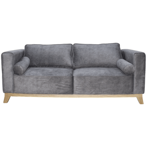 Sofa Aydin 3 puestos con cojines, gris