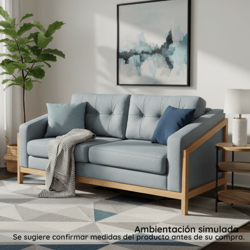 Sofá 3 Puestos Berker Tela plomo