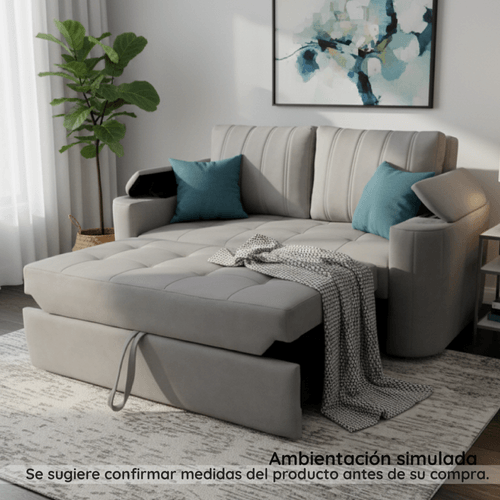 Sofá cama Goker brazo Madera gris