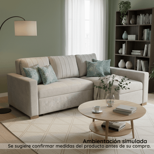 Sofá cama Modular valencia pequeño izquierdo ivory arena