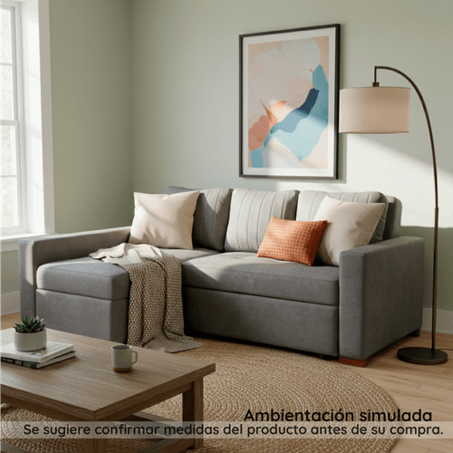 Sofá cama modular Valencia pequeño derecho gris