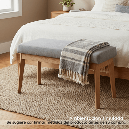 Banca de madera para comedor Filadelfia gris