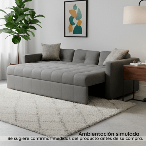 Sofá cama New Jersey en tela, Plomo