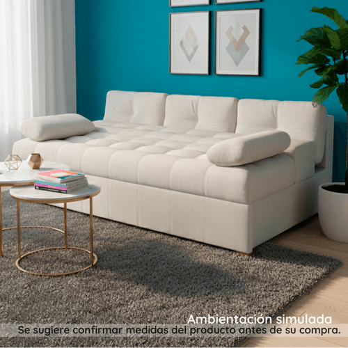 Sofá cama York en tela, beige