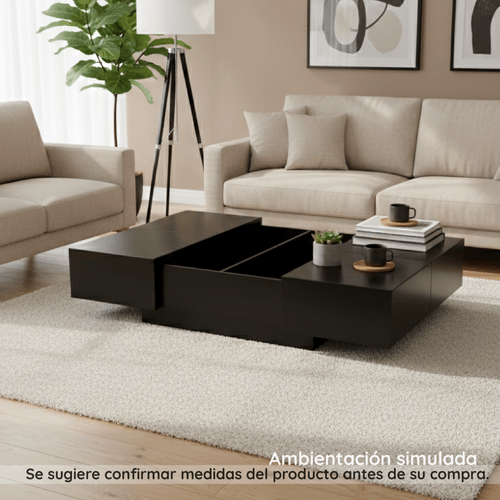 Mesa De Centro Cubik Negra